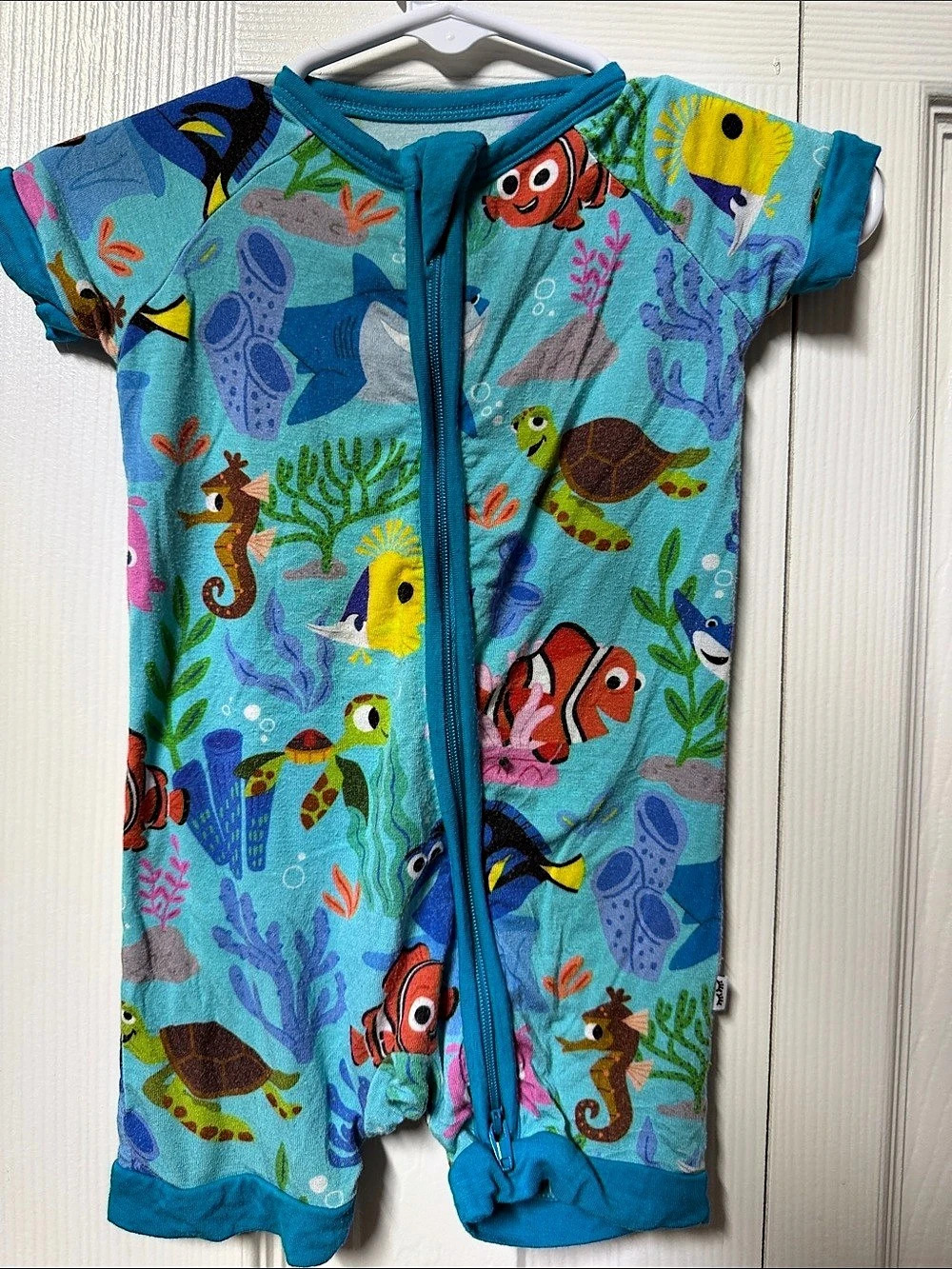 Little Sleepies Bamboo Shorty Romper Bundle 3-6 octopus party and Nemo’s reef